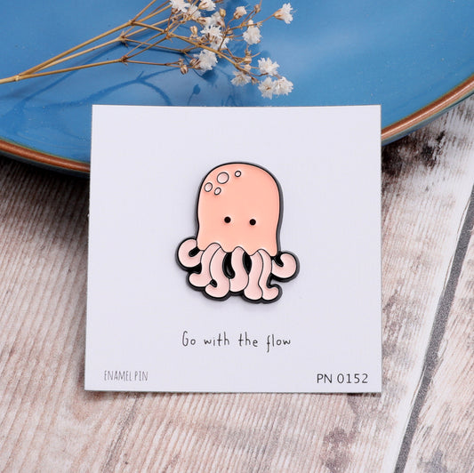 PN0152 Pink Jellyfish Enamel Pin