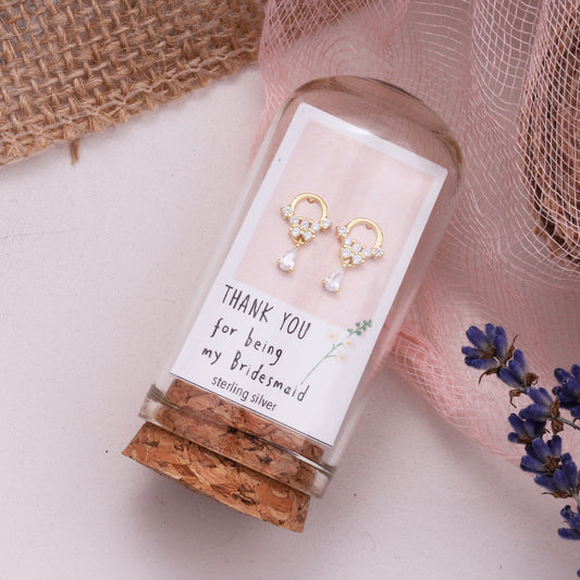 TT61016S/TT61016G  'Bridesmaid' Crystal Hanging Earrings silver & Gold