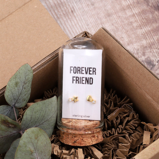 TT65023/24 "Forever Friend" Star and Heart crystal/ SILVER/GOLD