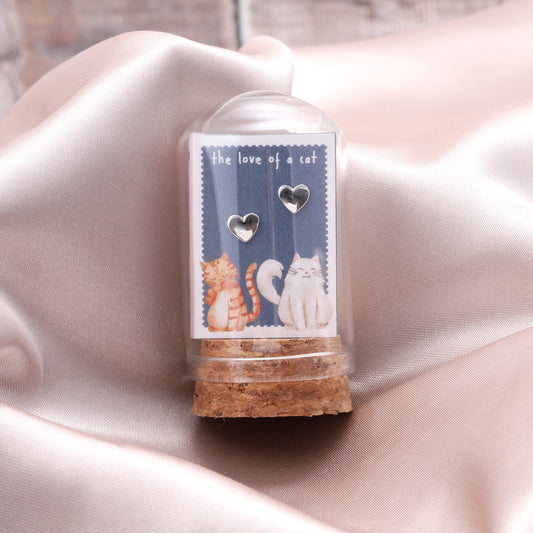 TT52042 Heart earrings LOVE OF A CAT