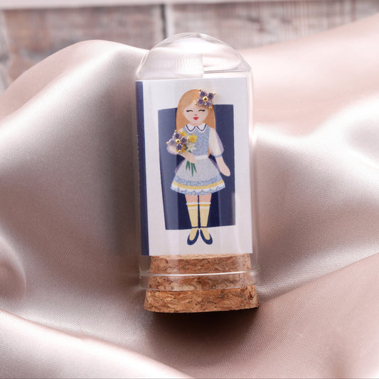 TT72027 KINFOLK Blue Flower Girl Purple crystal star earrings