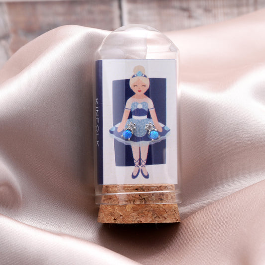 TT72020 KINFOLK Baby Blue Ballerina Crystal & blue moonstone earrings