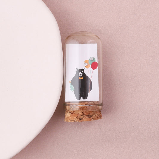 TT66017/18/19 'Bear with balloons' tiny crystal hearts S/G/R