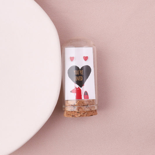 TT66024 'You're loved' fox red heart earrings