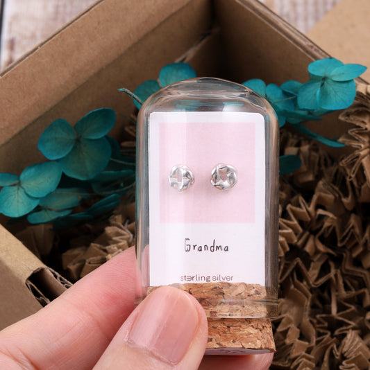 TT50027 Grandma solid knot earrings SILVER/ GOLD