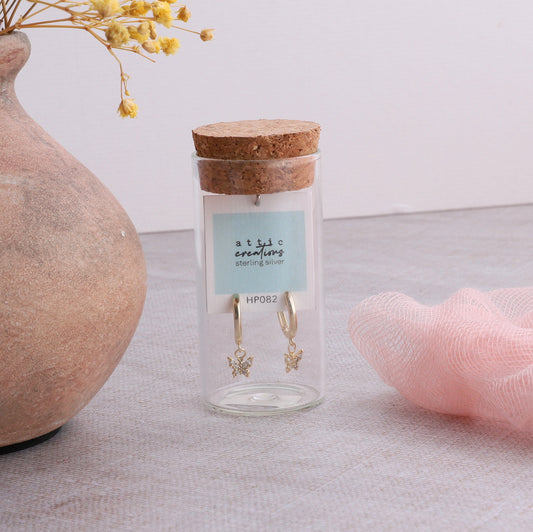HP082 Crystal Butterfly Hoop earrings