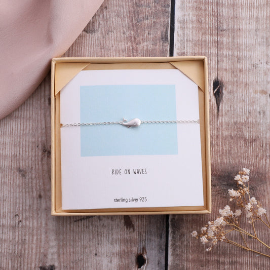 B002 Ride on the Waves Whale Bracelet on card