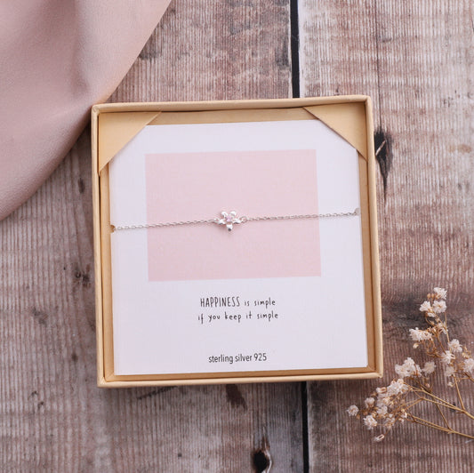 B003 Happiness is Simple Little Flower Bracelet on card