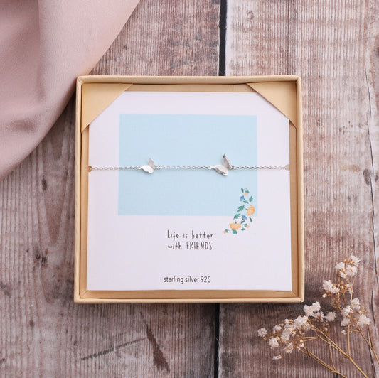 B013 Better With Friends Butterflies Bracelet on card