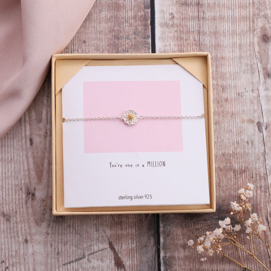 B014 One In A Million Daisy Bracelet on card