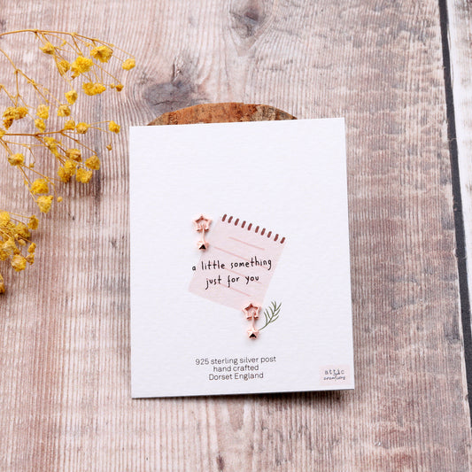 ME006 Star with hanging star earrings