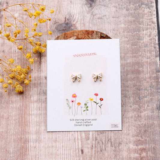ME013 Crystal bow earrings