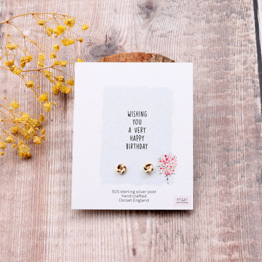 ME055 Gold knot earrings