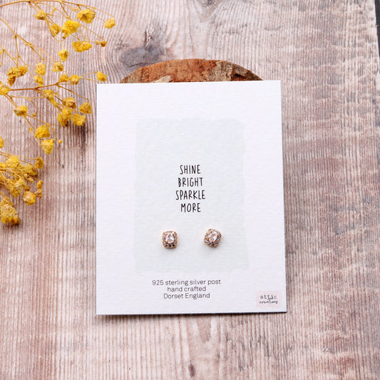 ME058 Crystal rectangle gem earrings