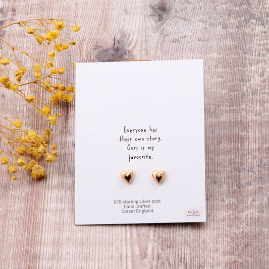 ME066 Gold heart earrings EVERYONE HAS A STORY