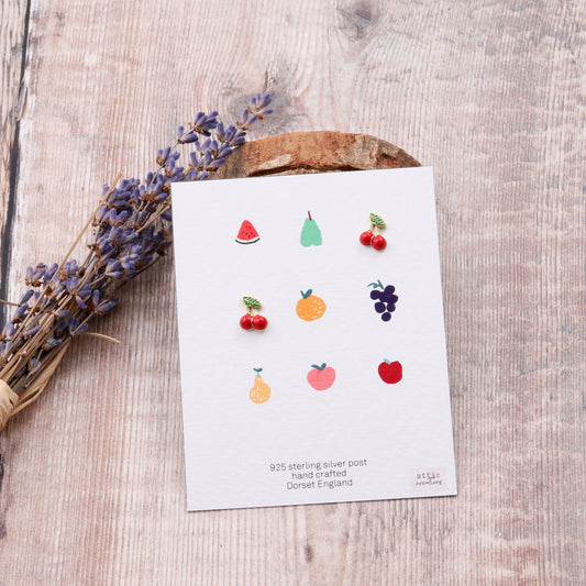 ME108/109/110 Enamel fruit earrings