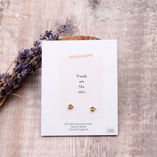 ME137/138 Cutout star earrings FRIENDS ARE LIKE STARS