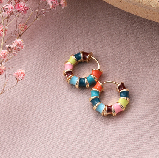 CJE029 Multi-colour enamel hoops
