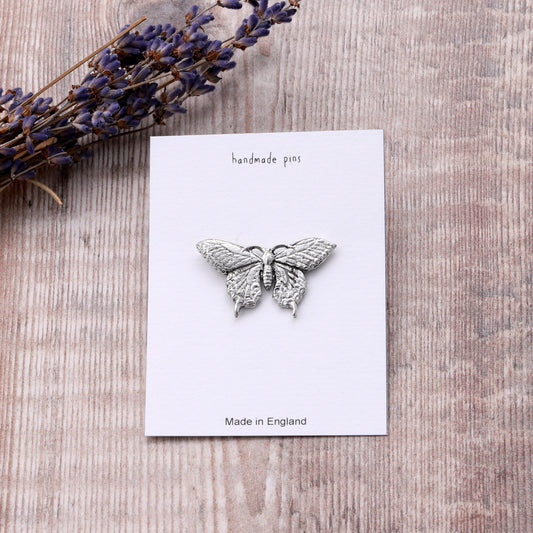 Handmade pewter pin BUTTERFLY