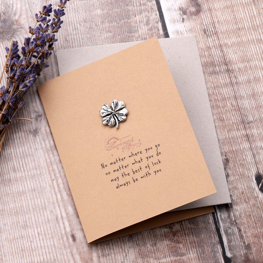 Handmade pewter token FOUR CLOVER