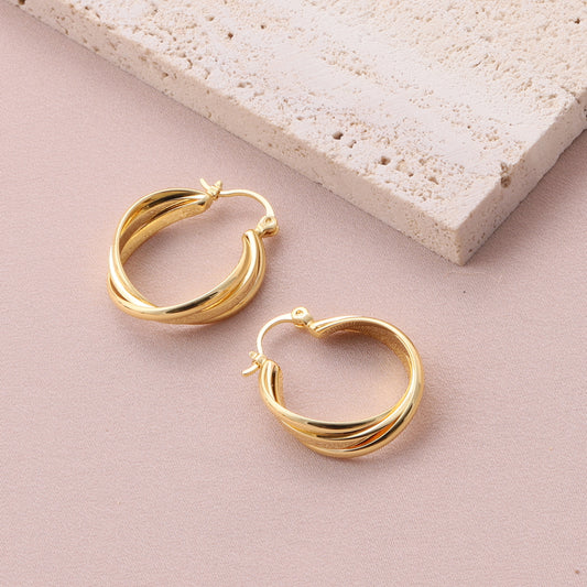 CJE005 Twisted Hoops