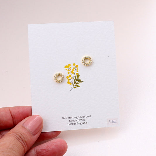 ME187 Gold crystal circle earrings