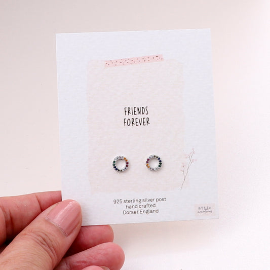 ME179 Colourful circle earrings-silver