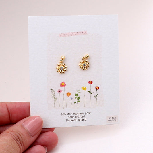 ME171 Daisy hanging earrings- gold