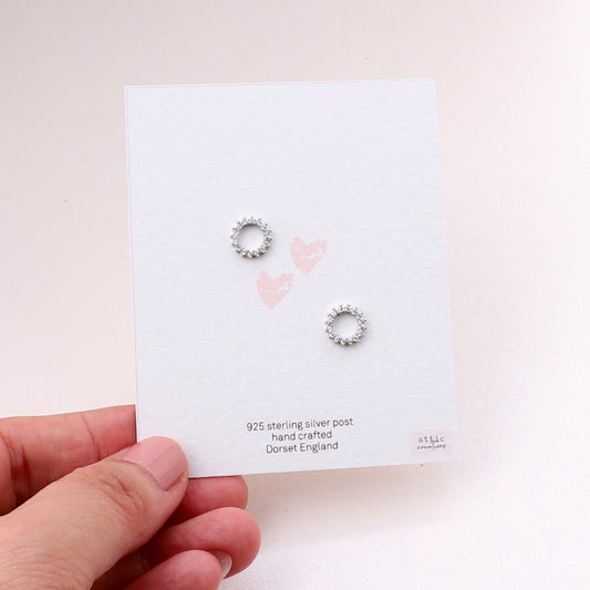 ME241 Sunray circle earrings- silver