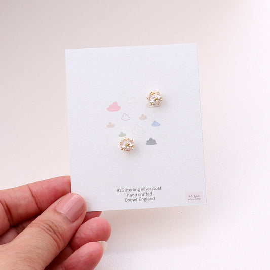 ME232 Multi crystal disco ball earrings