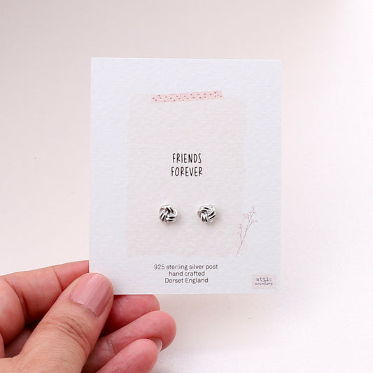 ME257 Friendship knot earrings- silver