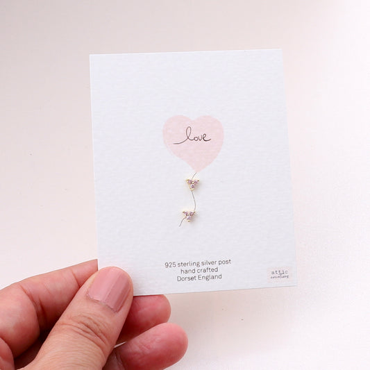 ME225/226/227/228/229/230 Three tiny crystals earrings