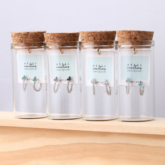 HP136-HP142 Triangle Crystal Hoop earrings
