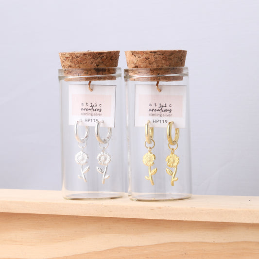 HP118/119 Hanging Daisy Hoop Silver and Gold