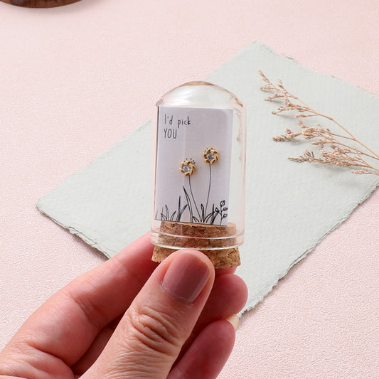 TT51091 'I'd pick you' swirl crystal flower /gold