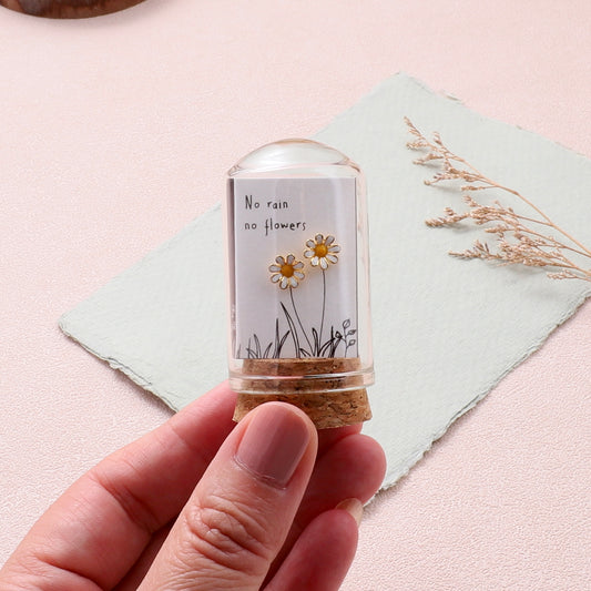 TT51018 No rain no flowers enamel daisy earrings