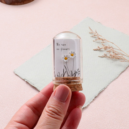 TT51018 No rain no flowers enamel daisy earrings
