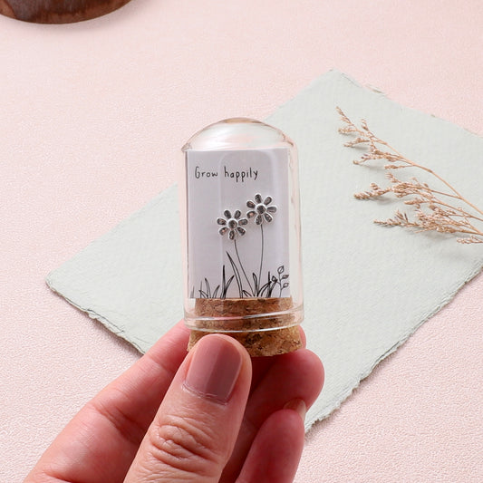 TT51014 Grow happily flower earrings silver