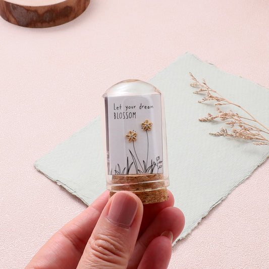 TT51023 Let your dream blossom flower earrings gold