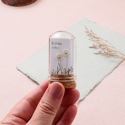 TT51029 Birthday wishes daisy flower earrings