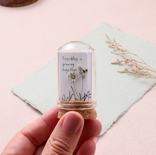 TT51031  Friendship BEE and FLOWER earrings SILVER