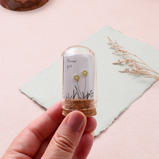 TT51043 Flower girl YELLOW flower earrings