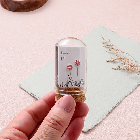 TT51042 Flower girl PINK flower earrings