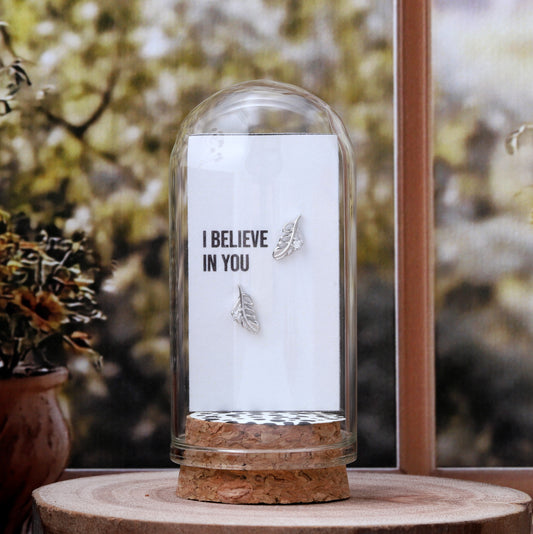 TT70018 "I BELIEVE IN YOU" little feather earrings