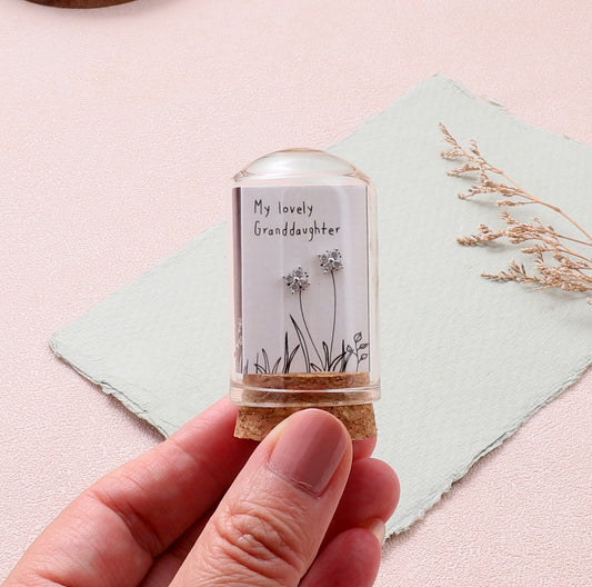 TT51111 MY LOVELY GRANDDAUGHTER Sparkle earrings /SILVER