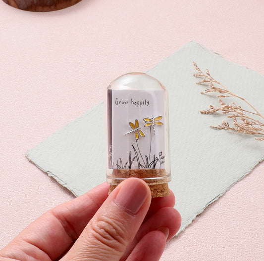 TT51149  GROW HAPPILY Enamel dragonfly earrings