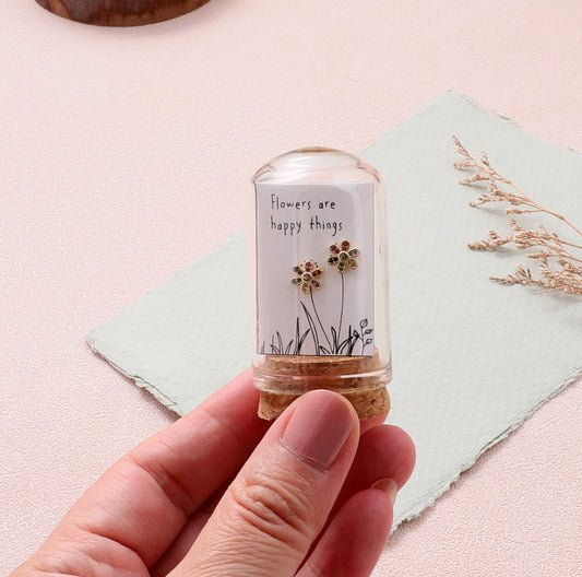 TT51203  FLOWERS ARE HAPPY THINGS colourful flower earrings