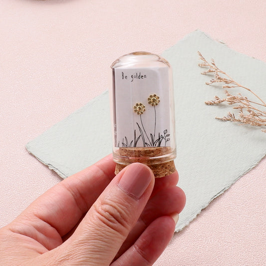 TT51215  BE GOLDEN GOLDEN flower earrings