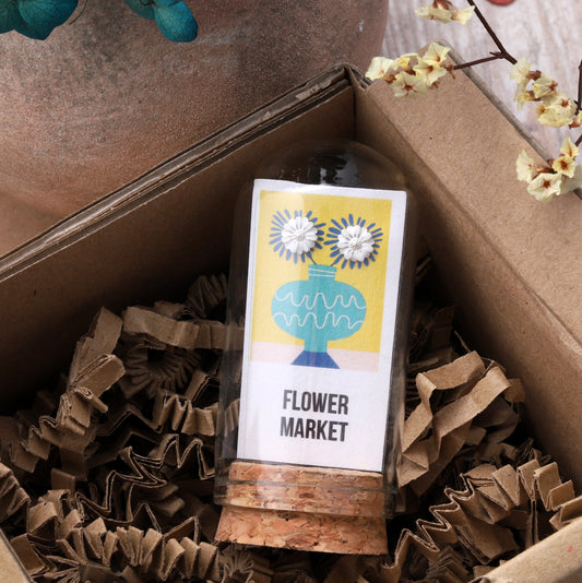 TT69017 FLOWER MARKET Enamel white flower earrings