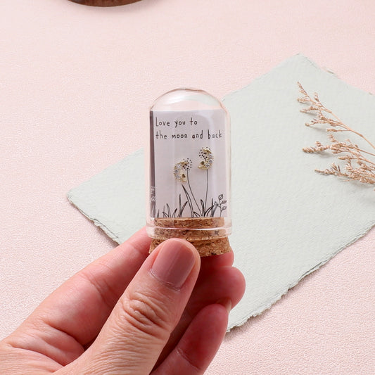 TT51234 LOVE YOU TO THE MOON 3 Crystals moon earrings